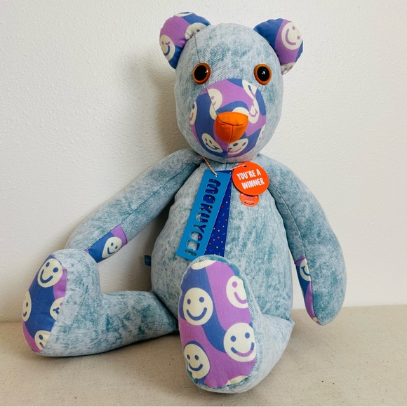 New Urban Outfitters Mokuyobi UO Exclusive Patcheork Denim Bear Plush Toy - Picture 12 of 12